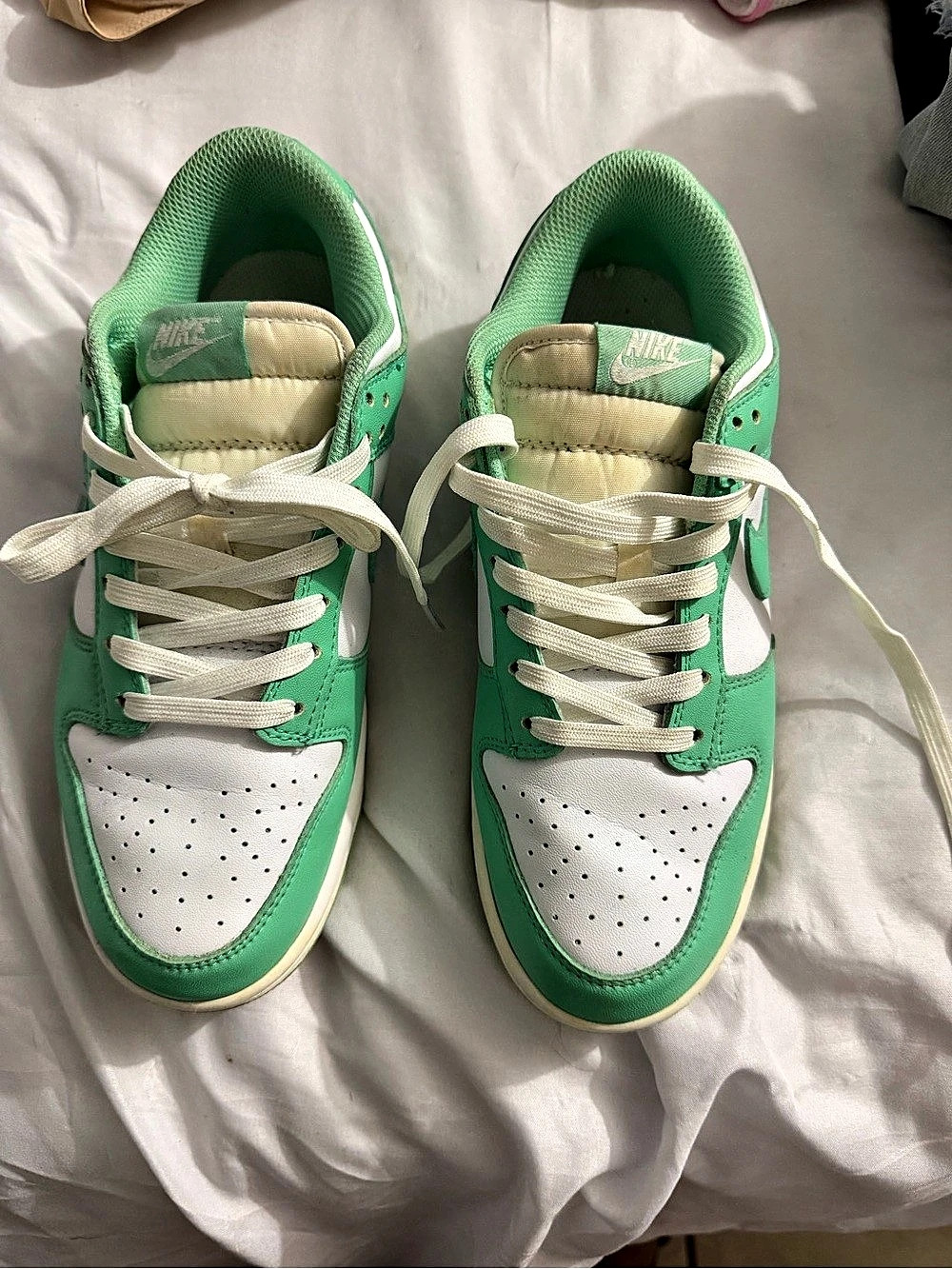 Nike Dunk Low Sneakers in Green & White